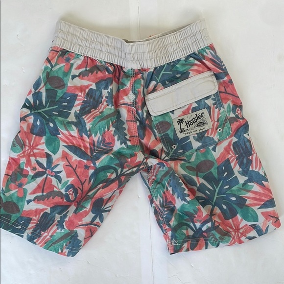 Howler Brothers Boys Red and Green Swim Trunks Tropical Design Medium - Picture 4 of 14